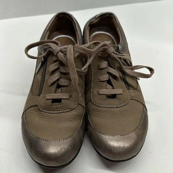 Dansko Lace Up Leather Clogs Shoes Brown Tan Size 37 6.5 - 7 - Picture 2 of 14